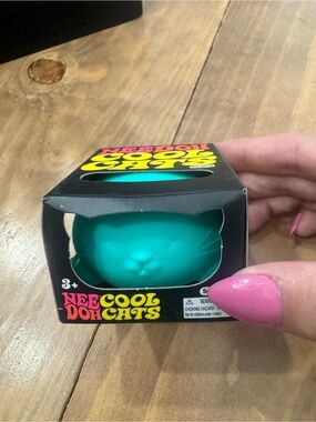 Neon Teal Cat Stress Toy -